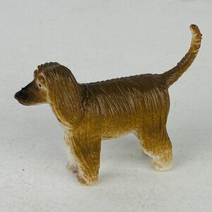 Afghan Hound Dogs Long Haired Tan Brown Puppy Dog Kids Pretend Play Toy Figure